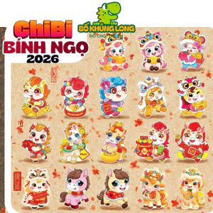 Lì Xì 10 Cái Chibi Tết Bính Ngọ Mẫu Mới 2026 Hơn 200 Mẫu Dạ Quang Tết Đẹp Lì Xì Chipi Hoạt Hình Baby Three BỐ KHỦNG LONG