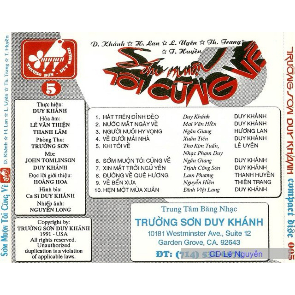 Băng Cassette Trường Sơn Duy Khánh 5 - Sớm Muộn Ta Cũng Về