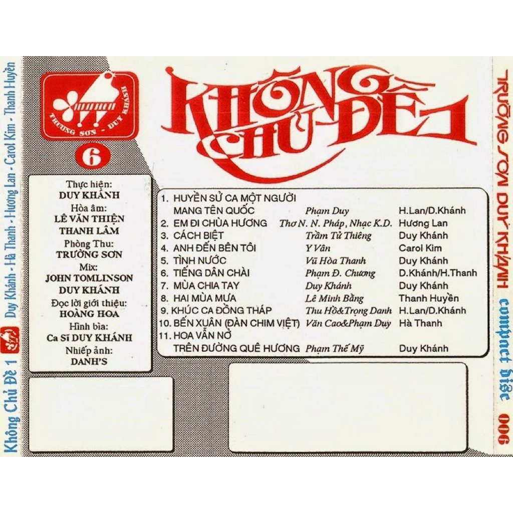Băng Cassette Trường Sơn Duy Khánh - Không Chủ Đề 1