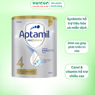 Sữa Aptamil Úc 900g – Synbiotic hỗ trợ tiêu hóa, DHA phát triển trí não, Canxi tăng chiều cao