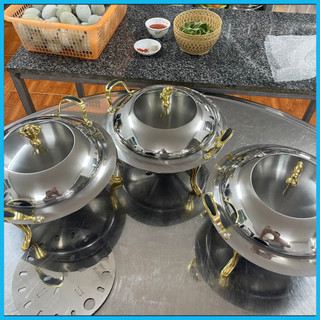 Khay hấp inox chân cồn,khay hấp đồ rừng