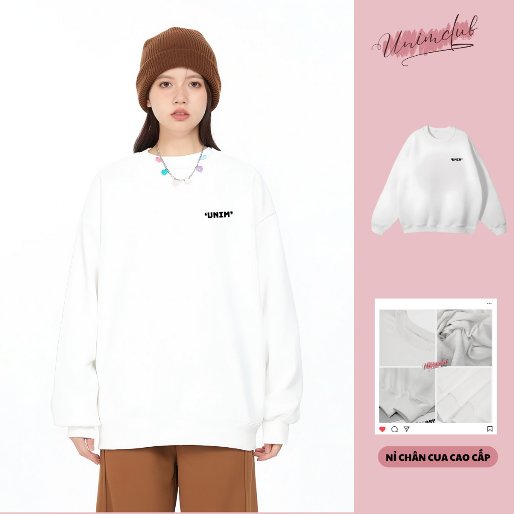 [In Silicon Nổi] Áo Sweater Dài Tay Nỉ Chân Cua Cao Cấp In Silicon Cao Thành Unim Club Form Unisex SWTUNIM
