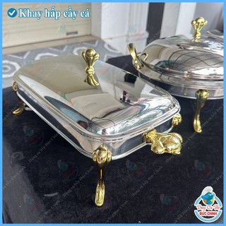 Khay hấp inox chân cồn,khay hấp đồ rừng