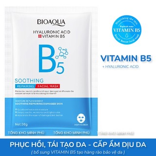 Mặt Nạ B5 Bioaqua Phục Hồi Da Hư Tổn Da Mỏng Yếu, Dưỡng Ẩm Dịu Da Trắng Da Sỉ Combo 50 Miếng Mask Giấy Vitamin