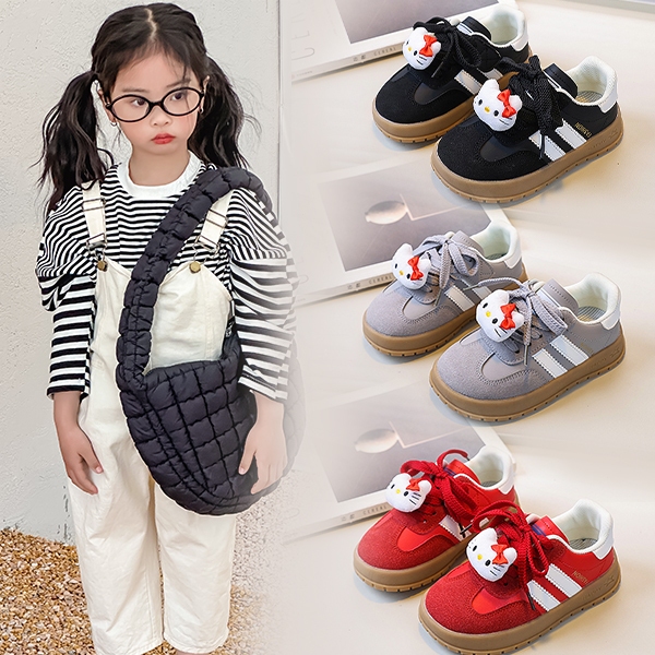Giày thể thao bé gái hình Hello Kitty dễ thương ngọt ngào, đế mềm chống trượt（size26-36）