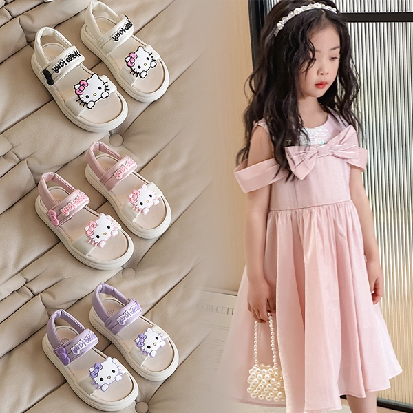 Phong cách công chúa mèo hoạt hình Hello Kitty dép bé gái thời trang chống trượt