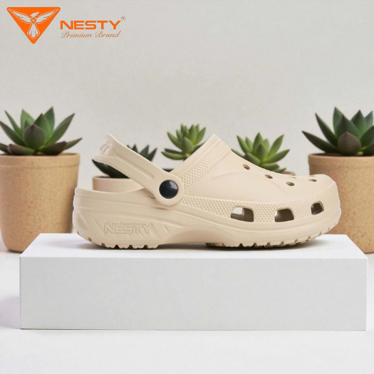 [NE50-Tặng 10 Charm 3D] Dép Sục Nguyên Khối Thương Hiệu NESTY Siêu Nhẹ 4cm Full Size Gia Đình
