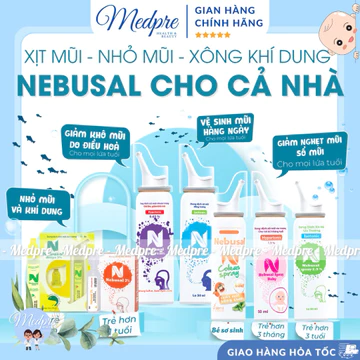 Dung dịch nước muối biển sâu xịt mũi/ xịt tai Nebusal Spray/ Nebusal Ear Spray - Vệ sinh, bảo vệ tai mũi cả nhà - Medpre