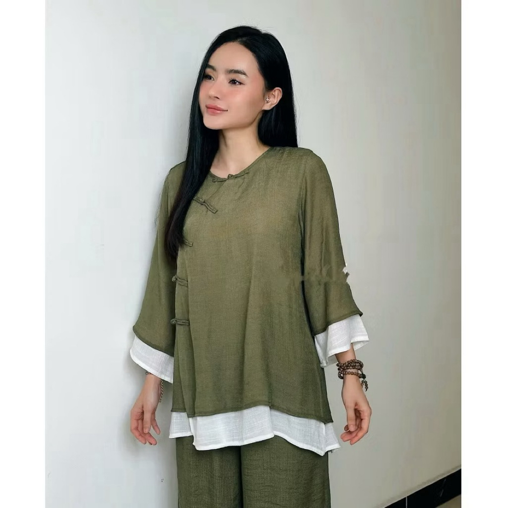 Bộ Pháp Phục Xô Lien Nút Tàu 2 Lớp - Bộ Pháp Phục Truyền Thống | Đồ Lam An Nhiên