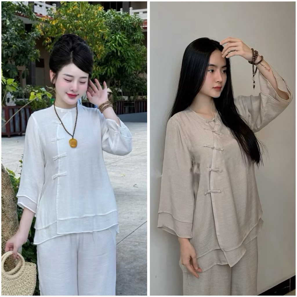 Bộ Pháp Phục Xô Lien Nút Tàu 2 Lớp - Bộ Pháp Phục Truyền Thống | Đồ Lam An Nhiên