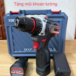 Máy Khoan Pin 16,8v tocod Đầu Kẹp 10mm (Bao Gồm 2 Pin + 1 Sạc) Động Cơ Không Chổi Than