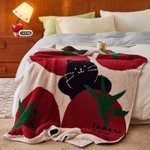 Chăn dệt kim nửa lông cừu Luo Lai Dream Girl Heart – dễ thương, ấm áp, dùng cho sofa, phòng khách, điều hòa, trẻ em — ảnh 3