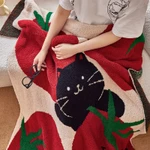 Chăn dệt kim nửa lông cừu Luo Lai Dream Girl Heart – dễ thương, ấm áp, dùng cho sofa, phòng khách, điều hòa, trẻ em — ảnh 2