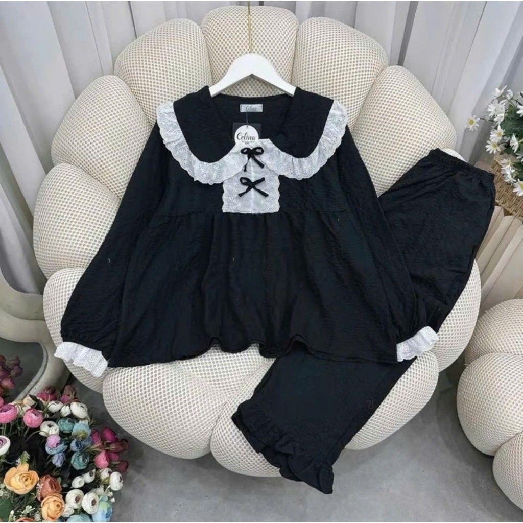 Sét Bộ Dài , Cồ Tròn Bèo Ren , Mẫu Tiểu Thư Mới - MS A10