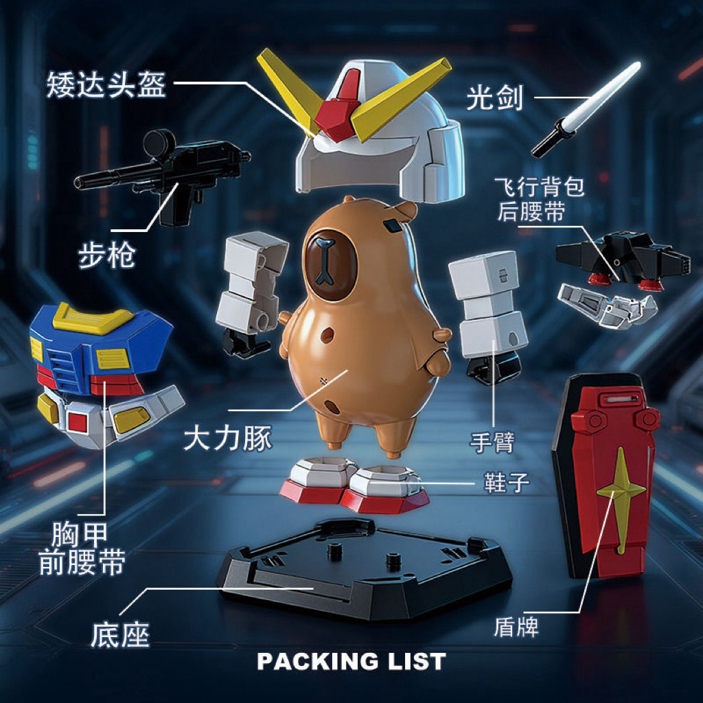 Mô hình Gundam Capybara decor vui nhộn