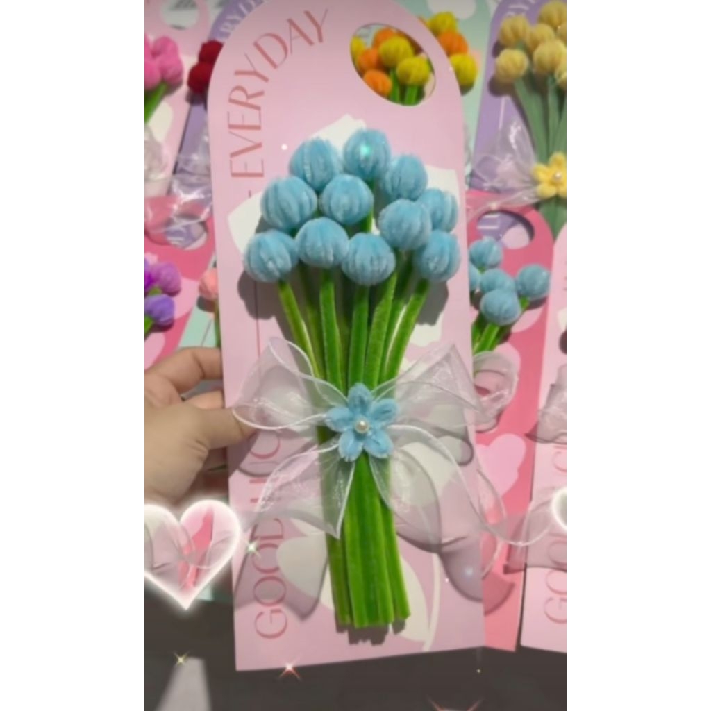 Thiệp hoa tulip kẽm nhung quà tặng xinh xắn