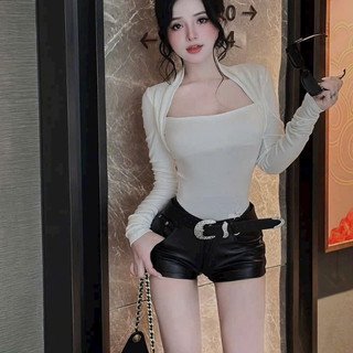 Áo Dài Tay Cổ U Dáng New Thời Thượng Ôm BODY Chất Mềm Dãn Siêu Đẹp