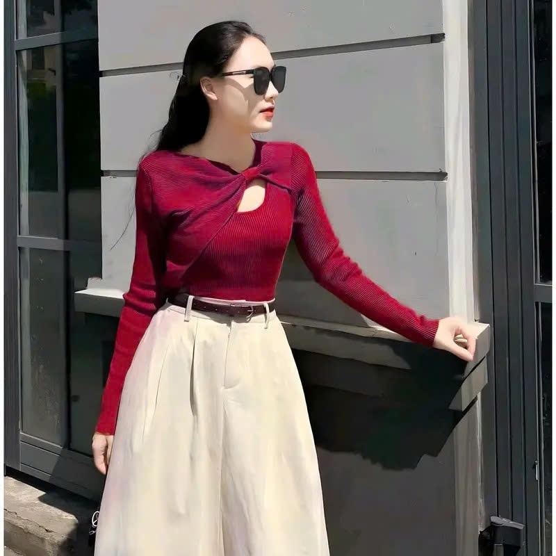 Áo Thun Nữ Tay Dài Chất Thun Tăm Mềm Mịn ESHOP Áo Kiểu Thiết Kế Đẹp Dễ Thương Bigsize 45-85kg MS530