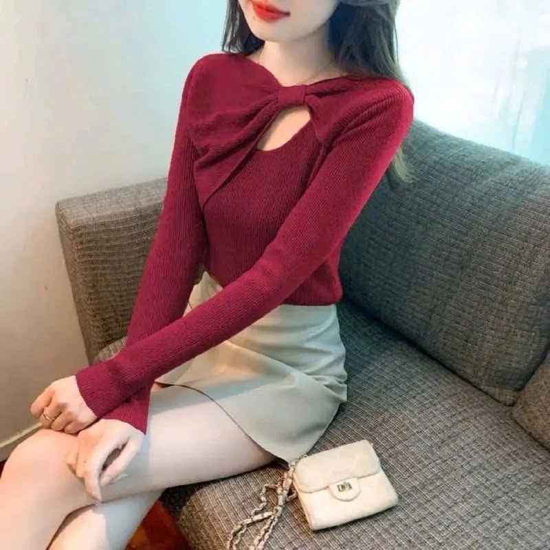 Áo Thun Nữ Tay Dài Chất Thun Tăm Mềm Mịn ESHOP Áo Kiểu Thiết Kế Đẹp Dễ Thương Bigsize 45-85kg MS530