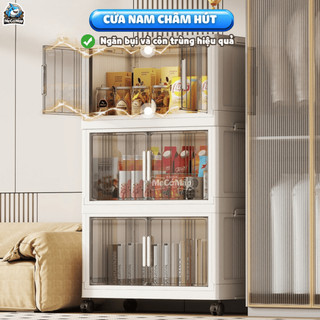 Tủ Nhựa Gấp Gọn 3/4/5 Tầng Cao Cấp, Tủ Để Đồ Đa Năng Cửa Trong Suốt Có Bánh Xe Tiện Lợi, Tháo Lắp Dễ Dàng HC20