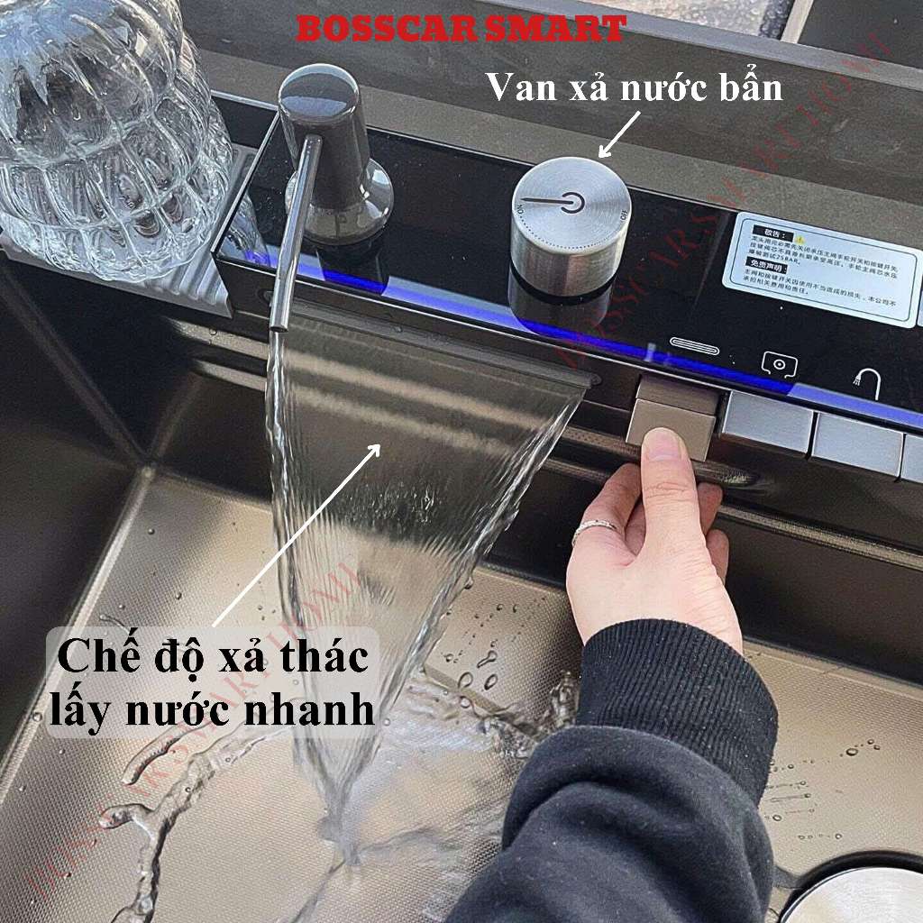 Chậu Rửa Bát Thông Minh 5 Phím Đàn, Đa Tính Năng Sử Dụng Đèn LED Hiển Thị Nhiệt Độ.