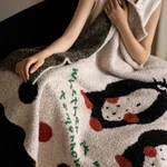 Chăn đan nửa lông fleece LUO LAI hoạt hình dễ thương, ấm áp thu đông, phủ sofa decor, đắp điều hòa, văn phòng — ảnh 8