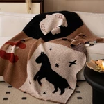 Chăn đan nửa lông fleece LUO LAI hoạt hình dễ thương, ấm áp thu đông, phủ sofa decor, đắp điều hòa, văn phòng — ảnh 6
