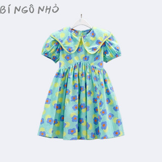 Váy bé gái ngắn tay cổ cánh sen cách điệu 1-5 tuổi BÍ NGÔ NHỎ CS012