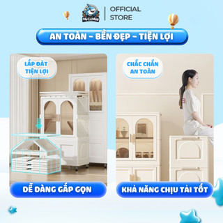 Tủ Nhựa Đa Năng Cho Bé, Tủ Quần Áo Gấp Gọn Có Ngăn Treo Mẫu Mới 2026, Lắp Ráp Dễ Dàng, Dày Dặn Chắc Chắn HC18