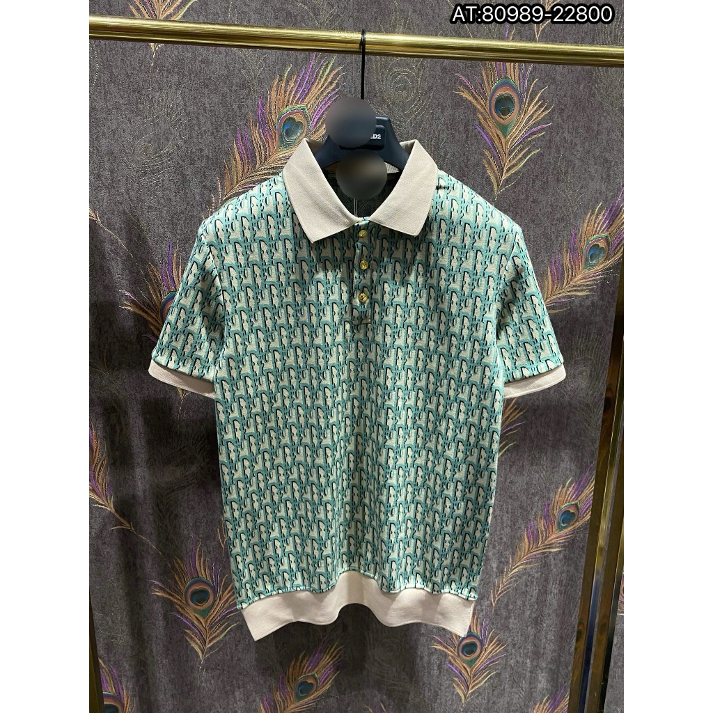 ÁO polo nam cổ tròn họa tiết tay ngắn phong cách trẻ trung chuẩn from