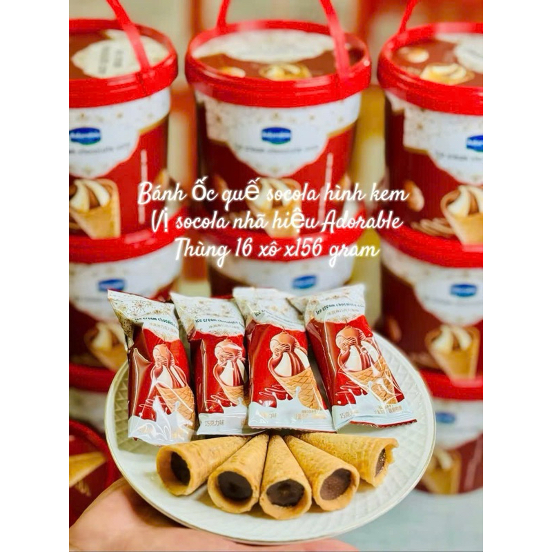 🍦 BÁNH ỐC QUẾ SOCOLA HÌNH KEM – MIX VỊ ADORABLE