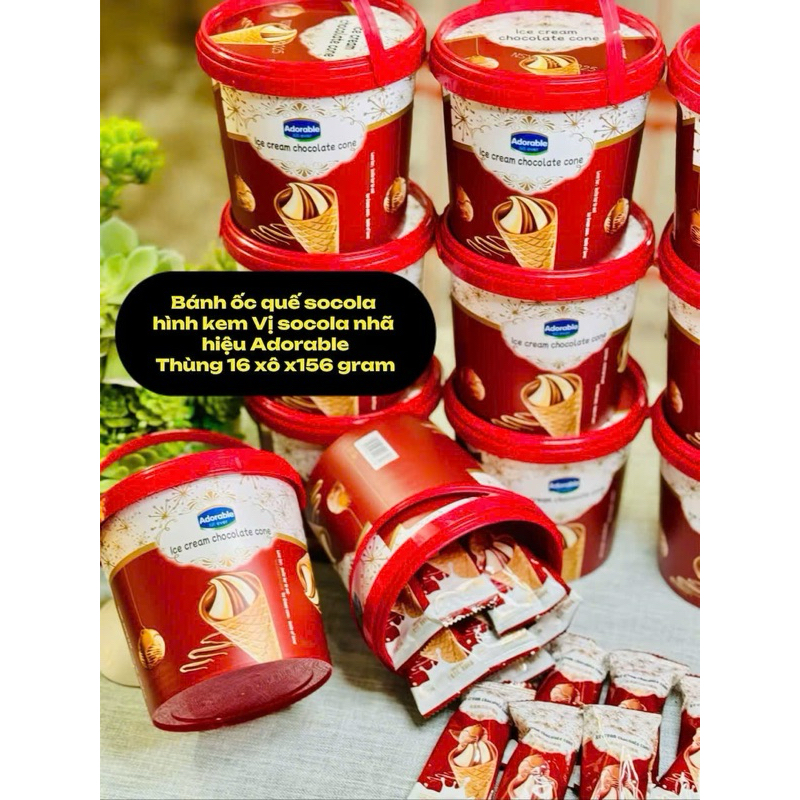 🍦 BÁNH ỐC QUẾ SOCOLA HÌNH KEM – MIX VỊ ADORABLE