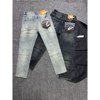 Quần jean nam wash 2 màu sáng form slim fit cao cấp – phối họa tiết sau túi – phong cách streetwear cá tính