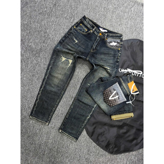 Quần jean nam wash 2 màu sáng form slim fit cao cấp – phối họa tiết sau túi – phong cách streetwear cá tính