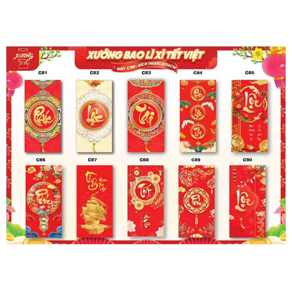 Bao Lì Xì Tết Truyền Thống Năm Bính Ngọ 2026 Mẫu Mã Đa Dạng Chúc Mừng Năm Mới Chúc Tết Quà Tặng Lì Xì - Đồ Chơi PUKAPI