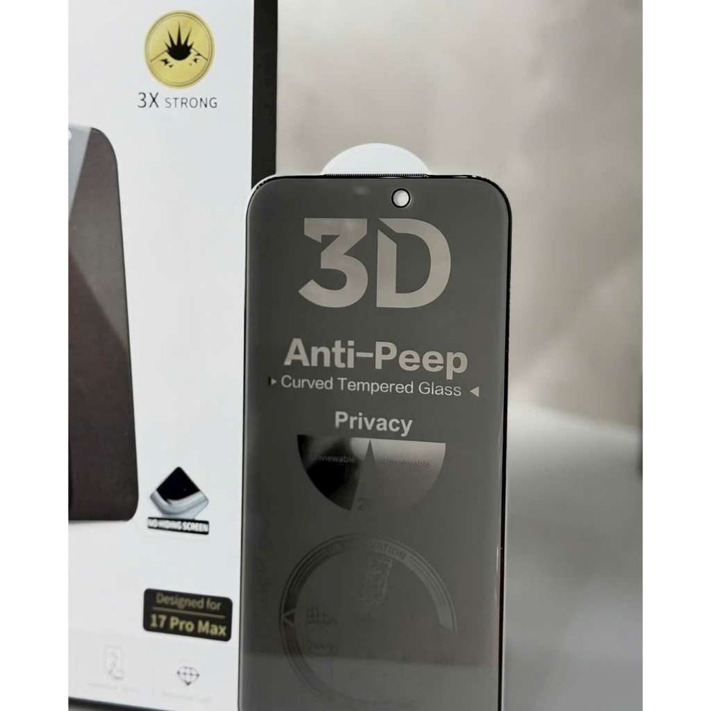 SIÊU KÍNH CƯỜNG LỰC URR 3D Anti-Peep – Cường lực 3D Chống nhìn trộm bo cong hoàn hảo cho iPhone 17 16 15 14 pro promax