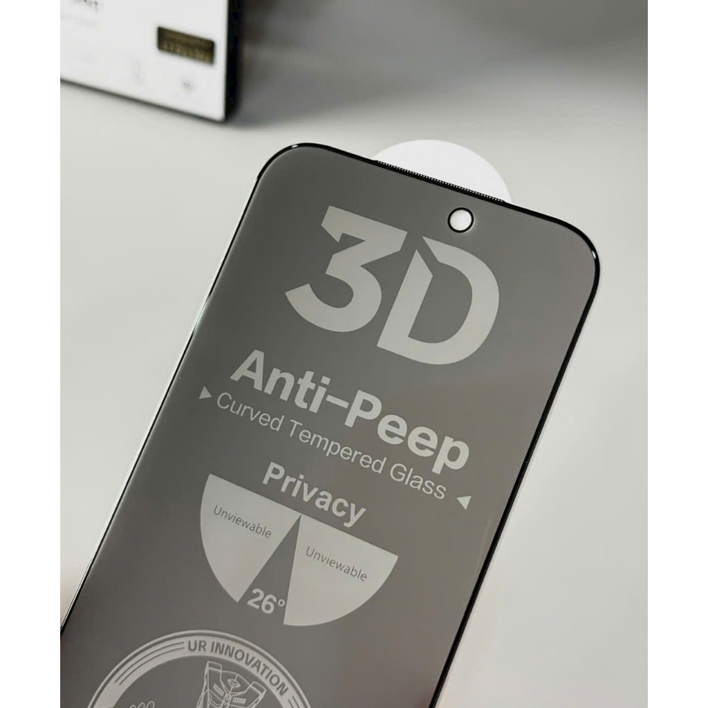 SIÊU KÍNH CƯỜNG LỰC URR 3D Anti-Peep – Cường lực 3D Chống nhìn trộm bo cong hoàn hảo cho iPhone 17 16 15 14 pro promax