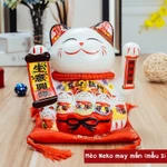 Tượng Mèo Thần Tài Ngũ Phúc Lâm Môn Vẫy Tay Chiêu Tài Lộc Bằng Gốm Sứ 30cm - MẪU & MÀU GIAO NGẪU NHIÊN — ảnh 1