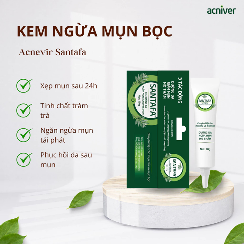 Kem mụn Acnevir xanh, hỗ trợ trị mụn, giảm và ngăn ngừa mụn trứng cá, mụn đỏ và mụn bọc, typ 10g
