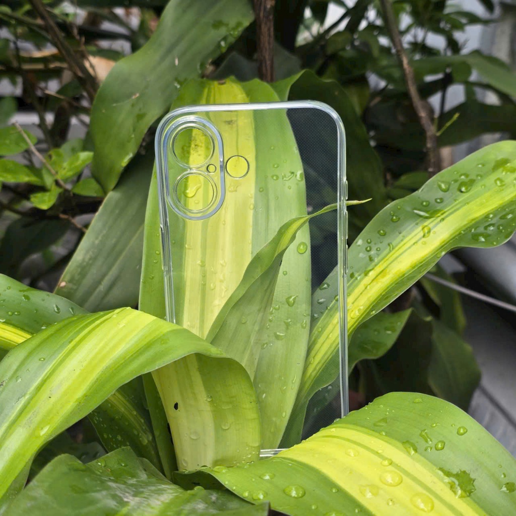 Ốp lưng Gor dẻo trong suốt mỏng có gờ bảo vệ camera cho Ip 17 16 15 14 13 12 pro promax plus air