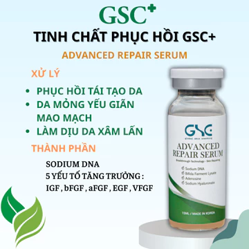 Serum phục hồi GSC+, tinh chất chống lão hóa, phục hồi, cấp ẩm, dưỡng da GSC ADVANCED REPAIR SERUM 15ml Chính hãng