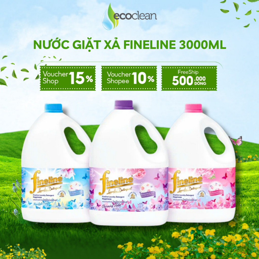 Nước Giặt Xả Fineline Thái Lan Can 3000ml- nước giặt xả quần áo chính hãng..