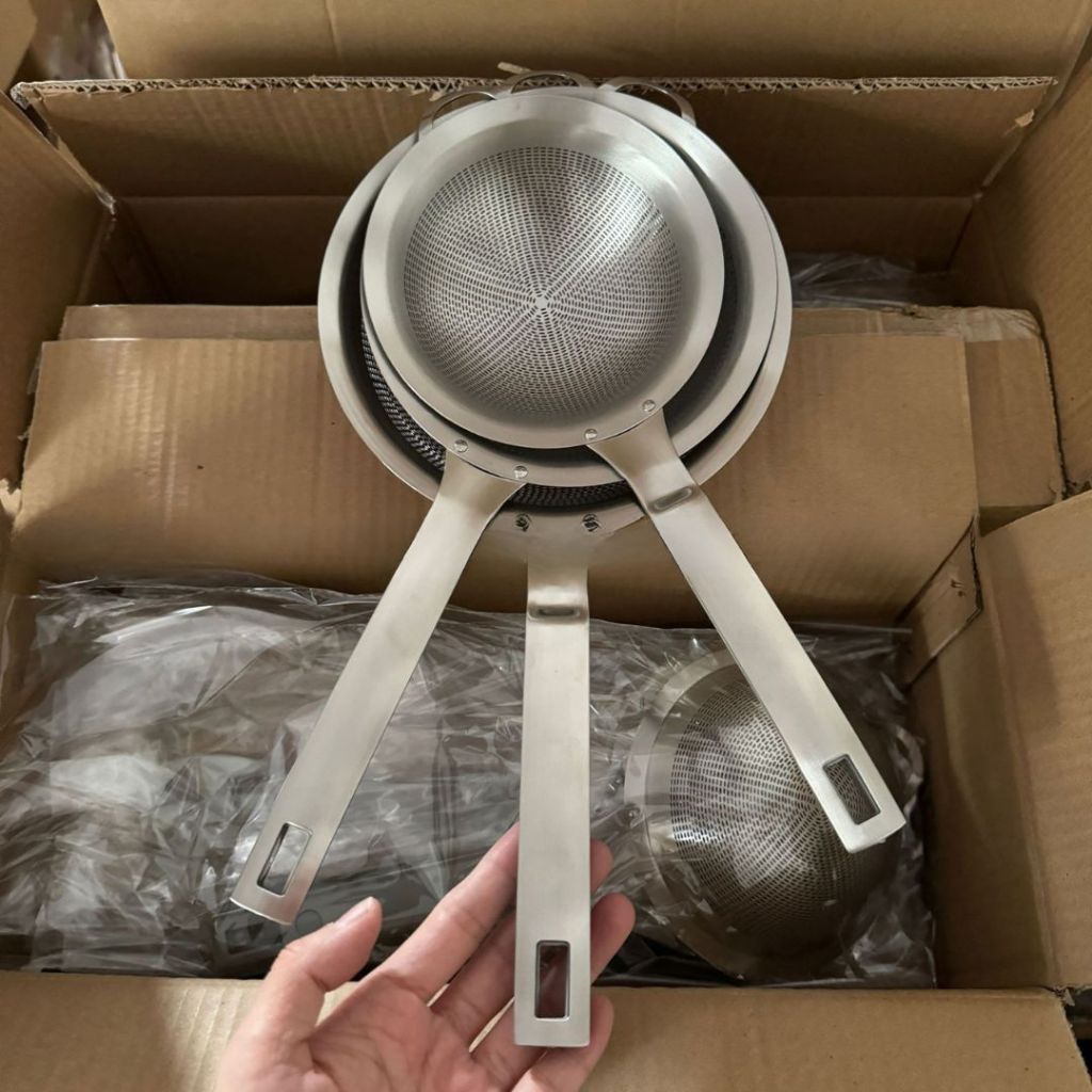 Rây lọc , vợt lọc đồ ăn cao cấp loại tốt Inox 304 không gỉ , lọc cặn ...