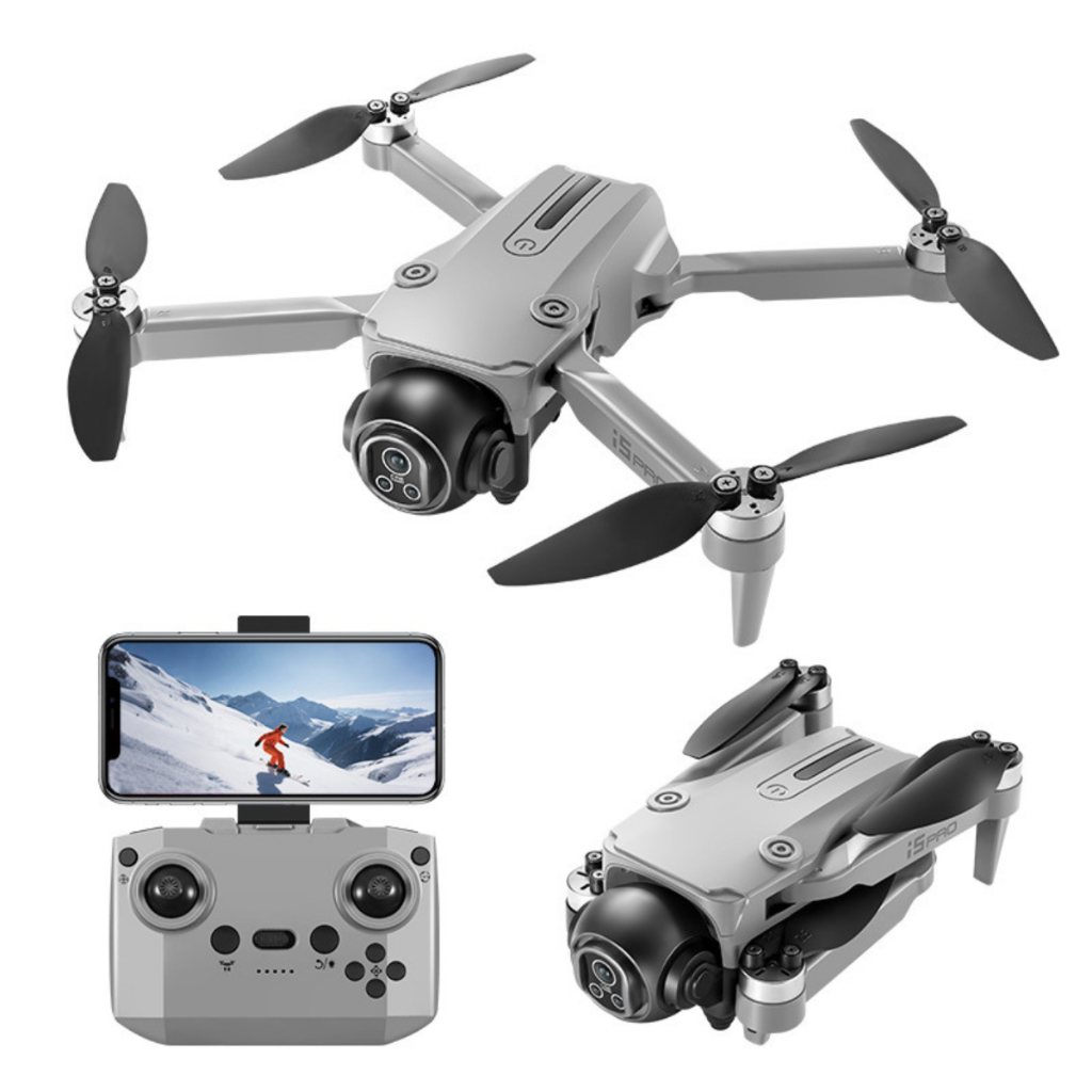 Flycam, Drone mini giá rẻ, i5 PRO, Cảm biến giữ vị trí, Nhào lộn 360 độ, Camera siêu nét quay chụp