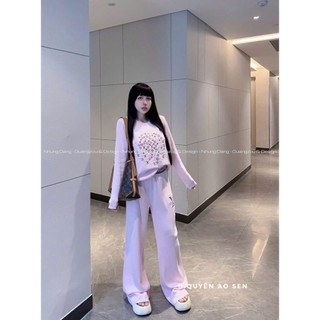 SET LEN ÁO DÀI TAY MIX QUẦN ỐNG XUÔNG LỆ VI HOT