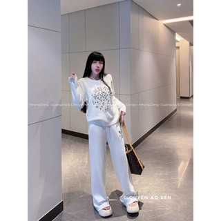 SET LEN ÁO DÀI TAY MIX QUẦN ỐNG XUÔNG LỆ VI HOT