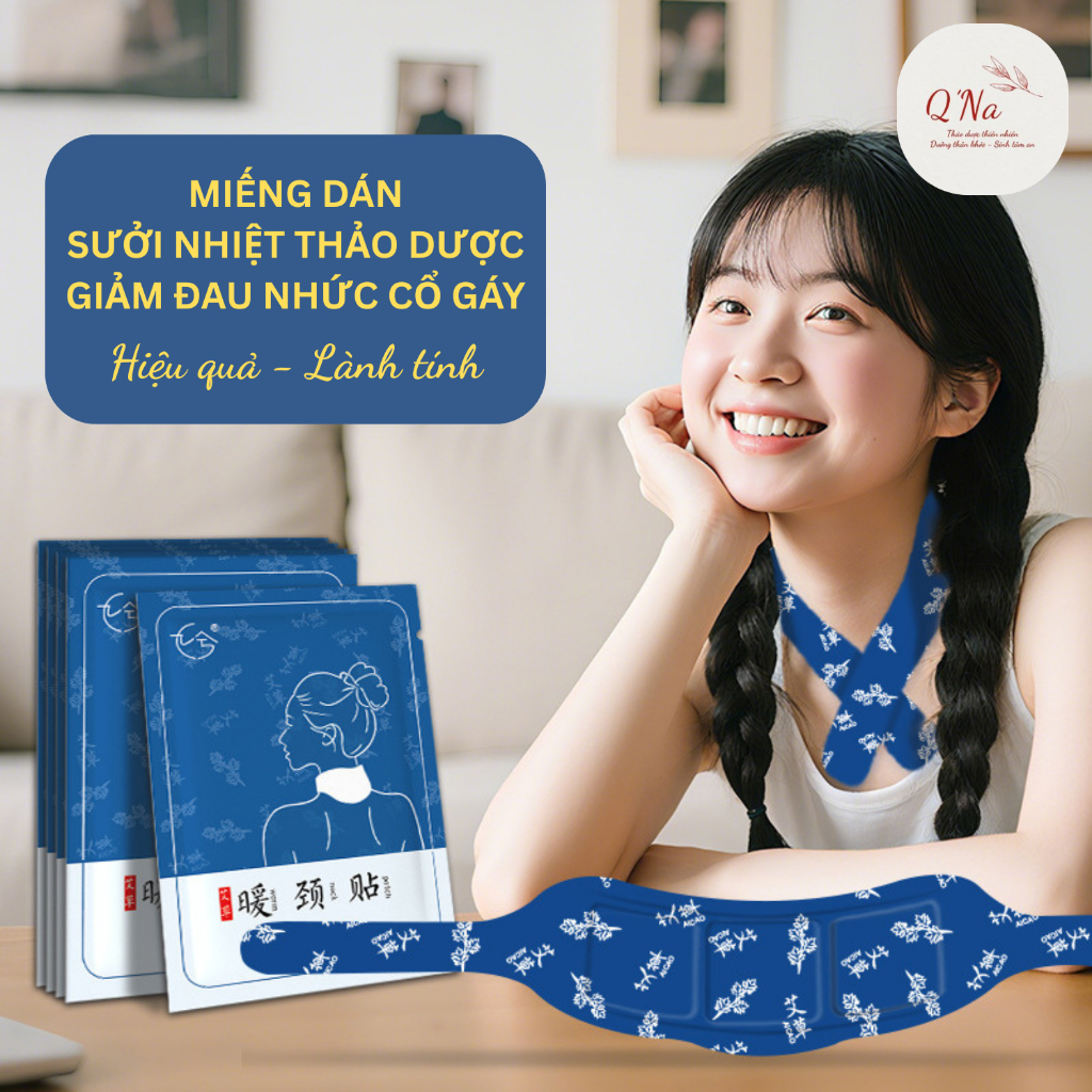 Miếng dán sưởi nhiệt thảo dược giảm đau nhức mỏi cổ gáy, phòng ngừa thoái hóa cột sống cổ