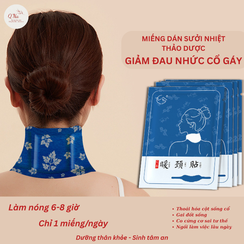 (Sỉ) 10 miếng dán sưởi nhiệt thảo dược giảm đau nhức cổ gáy, phòng ngừa thoái hóa cột sống cổ