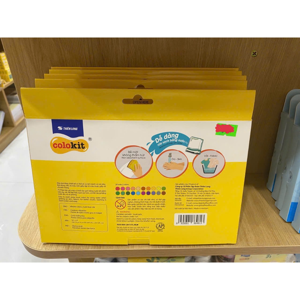 Bút lông Thiên Long 20 màu Pastel Fiber Pen SWM-C008 - màu rửa được