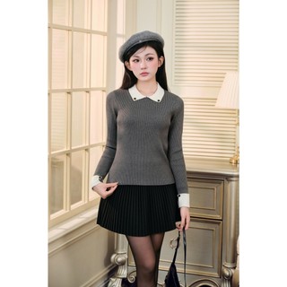 DELIZ - Áo len dài tay cổ bẻ cho nữ phong cách tiểu thư sang trọng BST thu đông mới AL70